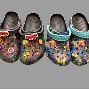 CROCS Boys Bundle| Size 5 | 2 Pairs | Marvel and Splash Print | Like New